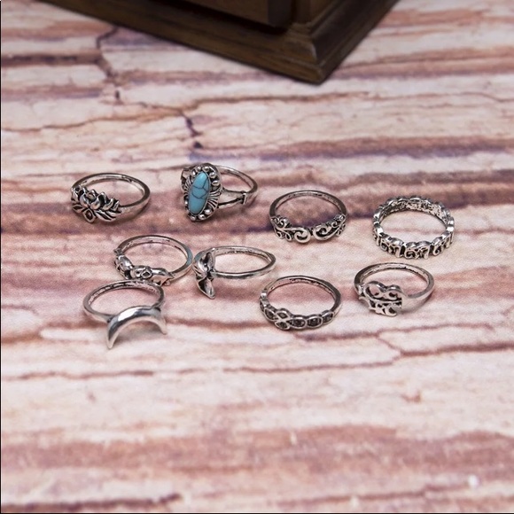 Bohemian turquoise elephant ring set - Picture 7 of 8